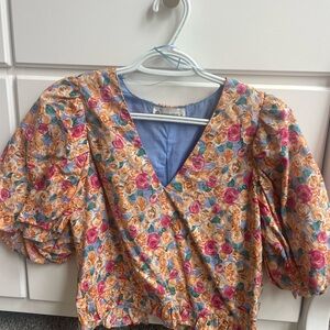 Floral Puff Sleeve Top